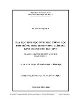 Dạy học sinh học ở trường trung học phổ thông theo định hướng giáo dục kinh doanh cho học sinh 