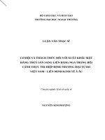LUẬN văn THẠC sĩ cơ hội và thách thức đối với xuất khẩu mặt hàng thủy sản sang liên bang nga trong bối cảnh thực thi hiệp định thương mại tự do 