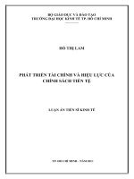 PHÁT TRIỂN tài CHÍNH và HIỆU lực của CHÍNH SÁCH TIỀN tệ 