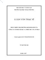 LUẬN văn THẠC sĩ phát triển thị trường kinh doanh của công ty cổ phần dược và thiết bị y tế an phát 