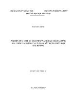 Nghiên cứu một số giải pháp nâng cao chất lượng đấu thầu tại công ty cổ phần xây dựng thủy lợi hải dương 