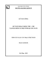 Kế toán hoạt động thu   chi tại bảo hiểm xã hội tỉnh quảng ngãi