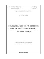 Quản lý nhà nước đối với hoạt động tôn giáo trên địa bàn huyện hoài đức, thành phố hà nội 