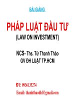 CHUYÊN ĐỀ 5 PHÁP LUẬT VỀ ĐẦU TƯ CÔNG