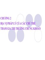 Chương II ĐỊA VỊ PHÁP LÝ CỦA CÁC CHỦ THỂ THAM GIA THỊ TRƯỜNG CHỨNG KHOÁN