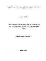 Tính ổn định của một số lớp hệ vi phân có trễ và ứng dụng trong các mô hình sinh thái 