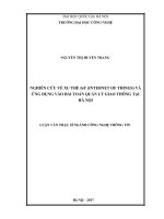 Nghiên cứu về xu thế iot (internet of things) và ứng dụng vào bài toán quản lý giao thông tại hà nội 