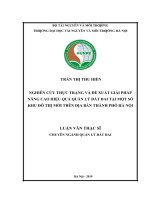 Nghiên cứu thực trạng và đề xuất giải pháp nâng cao hiệu quả quản lý đất đai tại một số khu đô thị mới trên địa bàn thành phố hà nội 