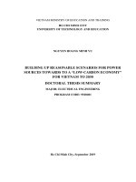 XÂY DỰNG KỊCH bản NGUỒN điện HƯỚNG tới nền KINH tế CARBON THẤP tại VIỆT NAM tới năm 2030 tt tiếng anh 