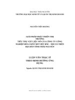 Giải pháp phát triển thị trường tiêu thụ vật liệu nổ của công ty công nghiệp hóa chất mỏ việt bắc   micco trên địa bàn tỉnh thái nguyên 