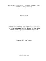 Nghiên cứu mức độ ảnh hưởng của các yếu tố rủi ro đến chi phí đầu tư xây dựng công trình thủy điện vừa và nhỏ ở việt nam
