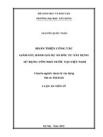 Hoàn thiện công tác giám sát, đánh giá dự án đầu tư xây dựng sử dụng vốn nhà nước tại việt nam 