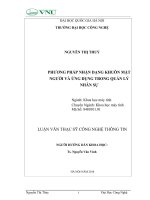 Phương pháp nhận dạng khuôn mặt người và ứng dụng trong quản lý nhân sự 