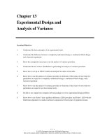 Statistics for Business and Economics chapter 13 Experimental Design and Analysis of Variance