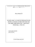 Đa dạng thực vật thân gỗ trong rừng kín thường xanh hơi ẩm nhiệt đới ở khu bảo tồn thiên nhiên bình châu   phước bửu, tỉnh bà rịa   vũng tàu 