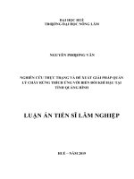 Nghiên cứu thực trạng và đề xuất giải pháp quản lý cháy rừng thích ứng với biến đổi khí hậu tại tỉnh quảng bình 