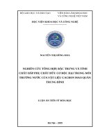 Nghiên cứu tổng hợp, đặc trưng và tính chất hấp phụ chất hữu cơ độc hại trong môi trường nước của vật liệu cacbon mao quản trung bình 