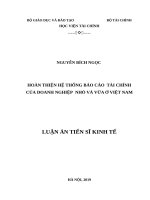 Hoàn thiện hệ thống báo cáo tài chính của doanh nghiệp nhỏ và vừa ở việt nam 