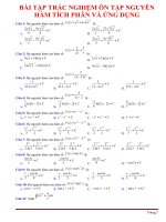 90 Câu Trắc Nghiệm Ôn Tập Nguyên Hàm Tích Phân Ứng Dụng Có Đáp Án Update