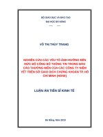 Nghiên cứu các yếu tố ảnh hưởng đến mức độ công bố thông tin trong báo cáo thường niên của các công ty niên yết trên sở giao dịch chứng khoán TP  hồ chí minh (HOSE) 