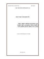 Thực hiện chính sách đào tạo nghề cho lao động nông thôn ở vùng đồng bằng sông cửu long 