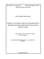 Nghiên cứu ổn định và đề xuất giải pháp bảo vệ bờ kênh xáng phụng hiệp, huyện châu thành, tỉnh sóc trăng 