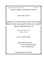 Nghiên cứu ứng dụng phẫu tích cuống glisson ngã sau trong cắt gan điều trị ung thư tế bào gan 