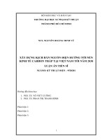 XÂY DỰNG KỊCH bản NGUỒN điện HƯỚNG tới nền KINH tế CARBON THẤP tại VIỆT NAM tới năm 2030