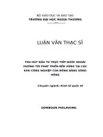 LUẬN văn THẠC sĩ thu hút đầu tư trực tiếp nước ngoài hướng tới phát triển bền vững tại các khu công nghiệp của đồng bằng sông hồng 