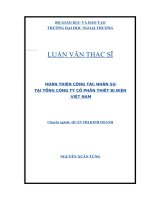 Hoàn thiện công tác nhân sự tại tổng công ty cổ phần thiết bị điện việt nam 