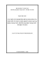 Các nhân tố ảnh hưởng đến sự hài lòng của sinh viên về chất lượng dịch vụ đào tạo tại khoa ngoại ngữ, trường đại học ngoại ngữ   tin học TP  HCM 
