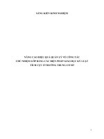 SKKN: NÂNG CAO HIỆU QUẢ QUẢN LÝ VỀ CÔNG TÁC   CHỦ NHIỆM LỚP BẰNG CÁC BIỆN PHÁP GIÁO DỤC KỶ LUẬT   TÍCH CỰC Ở THCS