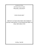 Thiết kế và sử dụng hoạt động trải nghiệm về giáo dục môi trường và giảm nhẹ rủi ro thiên tai ở bậc trung học cơ sở