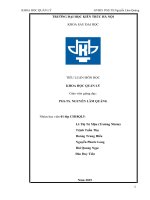 TIỂU LUẬN KHOA HỌC QUẢN LÝ