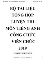 BỘ tài LIỆU TỔNG hợp môn TIẾNG ANH THI VIÊN CHỨC