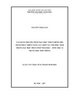 Vận dụng phương pháp dạy học theo nhóm nhỏ nhằm phát triển năng lực hợp tác cho học sinh trong dạy học phần sinh thái học sinh học 12 trung học phổ thông 