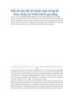 Một số vấn đề về thanh toán trong kê khai thuế gtgt