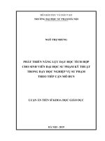 Phát triển năng lực dạy học tích hợp cho sinh viên đại học sư phạm kỹ thuật trong dạy học nghiệp vụ sư phạm theo tiếp cận mô đun  