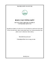 Nghiên cứu đề xuất các giải pháp đa lợi ích sử dụng bền vững các hồ nước, sông ngòi thuộc khu vực ngoại thành hà nội (phía nam và phía bắc sông hồng) 