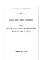 Sử dụng di sản lịch sử địa phương vào giảng dạy lịch sử lớp 10 
