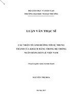 LUẬN văn THẠC sĩ các nhân tố ảnh hưởng tới sự trung thành của khách hàng trong hệ thống ngân hàng bán lẻ việt nam 