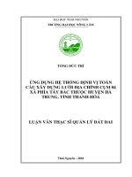 Ứng dụng Hệ thống định vị toàn cầu xây dựng lưới địa chính cụm 04 xã phía Tây Bắc thuộc huyện Hà Trung, tỉnh Thanh Hóa (Luận văn thạc sĩ)