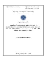 Nghiên cứu một số đặc điểm sinh học và ảnh hưởng của kích dục tố đến khả năng sinh sản của cầy vòi hương (Paradoxurus hermaphroditus Pallas, 1777) trong điều kiện nuôi nhốt (Luận án tiến sĩ)