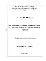 LUẬN văn THẠC sĩ giải pháp nâng cao hiệu quả kinh doanh của mô hình thương mại điện tử lazada ở việt nam