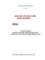Kinh nghiệm hướng dẫn học sinh giải bài toán khoảng cách trong hình không gian 