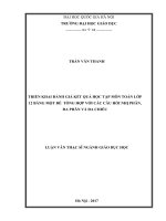 Triển khai đánh giá kết quả học tập môn toán lớp 12 bằng một đề tổng hợp với các câu hỏi nhị phân, đa phân và đa chiều 