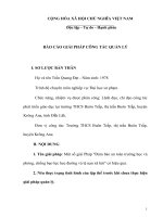 BÁO cáo GIẢI PHÁP CÔNG tác QUẢN lý đảm bảo an toàn trường học và phòng, chống bạo lực học đường và tệ nạn xã hội 