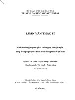 LUẬN văn THẠC sĩ phát triển nghiệp vụ phái sinh ngoại hối tại ngân hàng nông nghiệp và phát triển nông thôn việt nam 