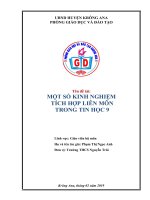 Một số kinh nghiệm tích hợp liên môn trong tin học 9 