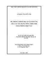 Hệ thống chính trị cấp xã đáp ứng yêu cầu xây dựng nông thôn mới ở hải phòng hiện nay 